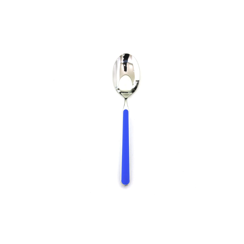 The Fantasia Dessert Spoon from Mepra in electric blue.