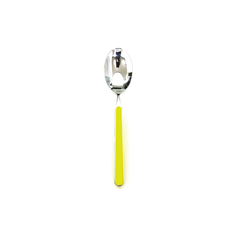 The Fantasia Dessert Spoon from Mepra in yellow.