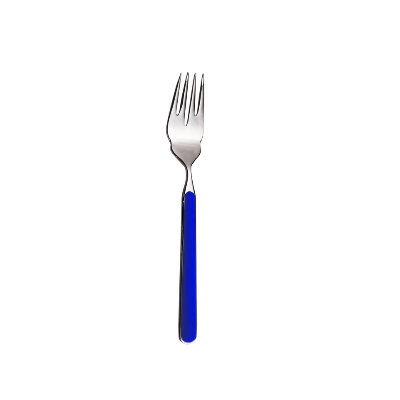 The Fantasia Fish Fork from Mepra in electric blue.