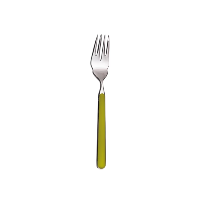 The Fantasia Fish Fork from Mepra in olive green.