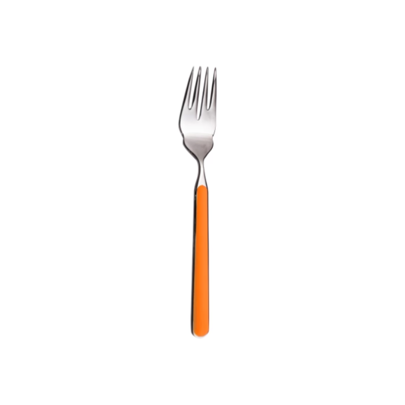 The Fantasia Fish Fork from Mepra in orange.