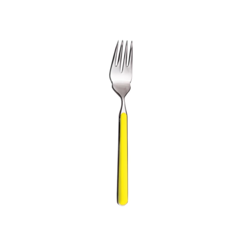 The Fantasia Fish Fork from Mepra in yellow.