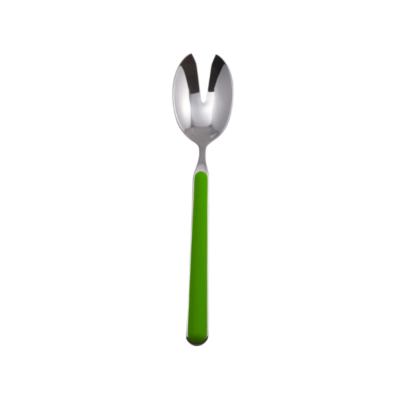 The Fantasia Salad Serving Fork from Mepra in apple green.