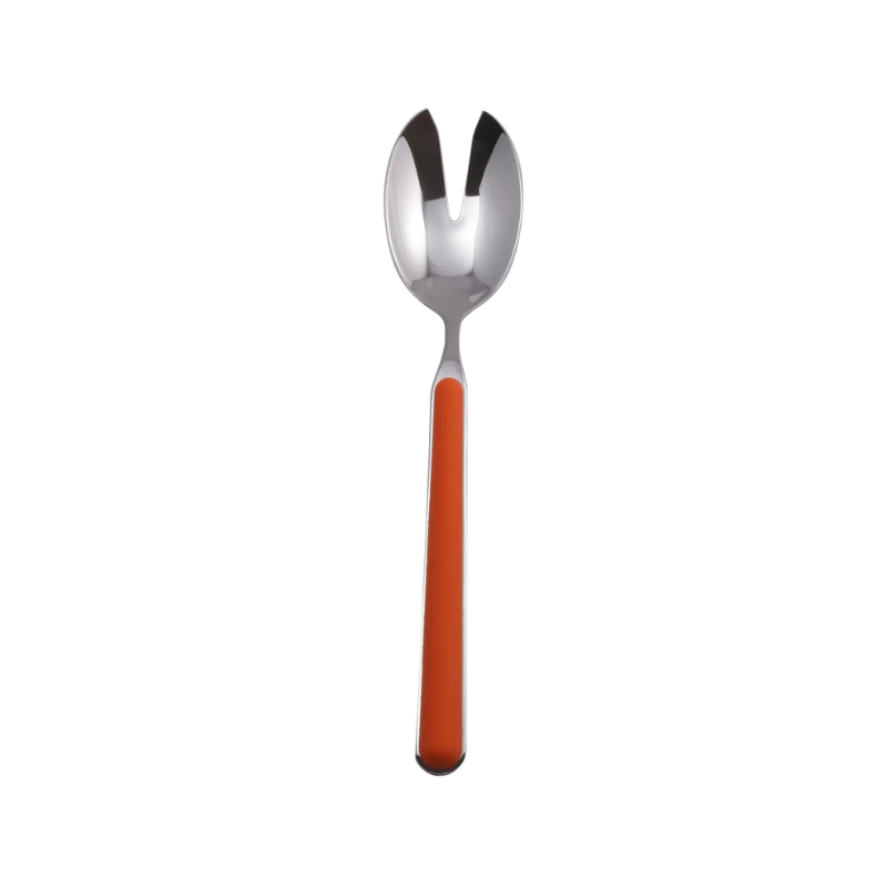 The Fantasia Salad Serving Fork from Mepra in carrot.
