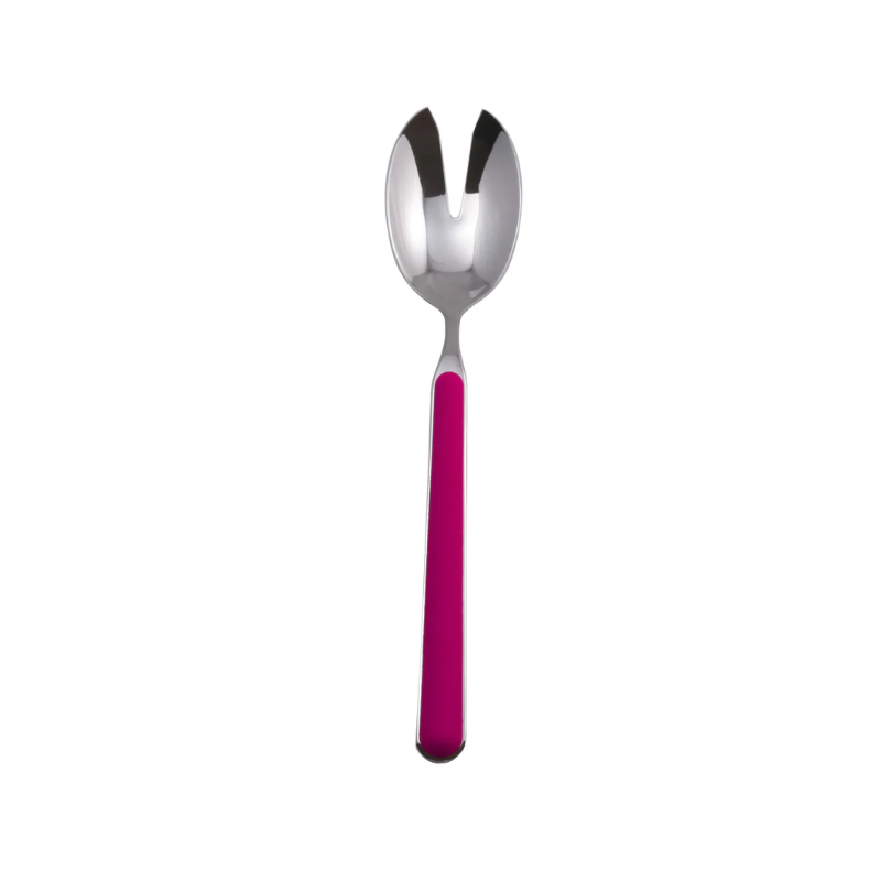 The Fantasia Salad Serving Fork from Mepra in light mauve.