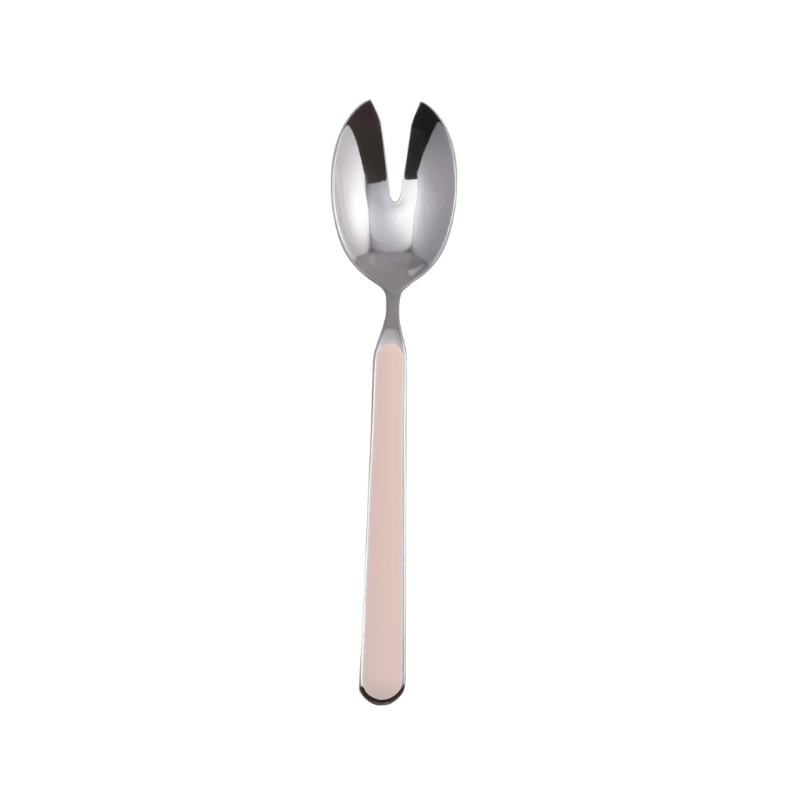 The Fantasia Salad Serving Fork from Mepra in pale rose.