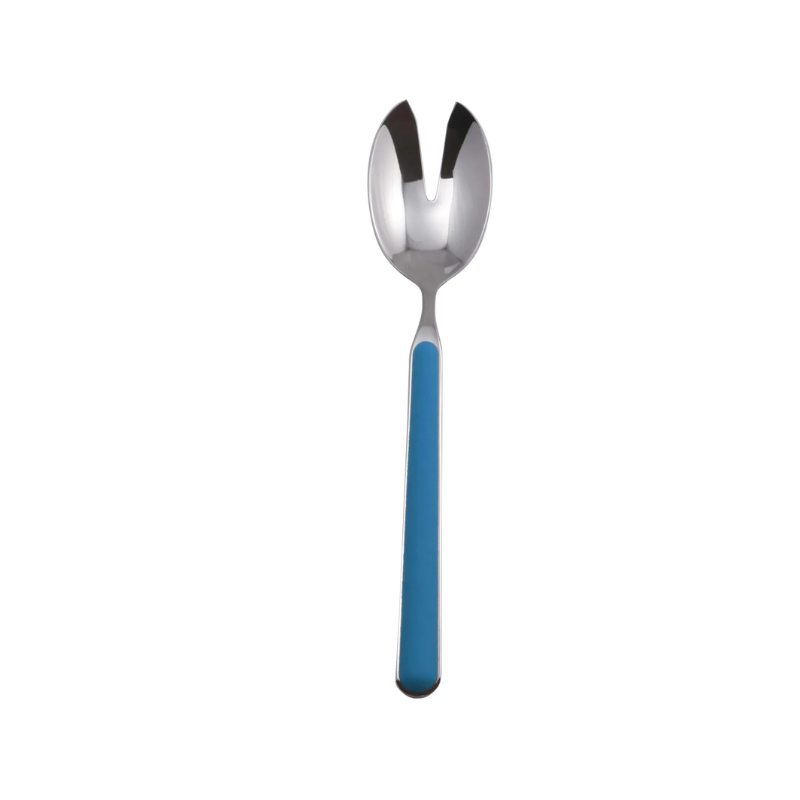 The Fantasia Salad Serving Fork from Mepra in petroleum.