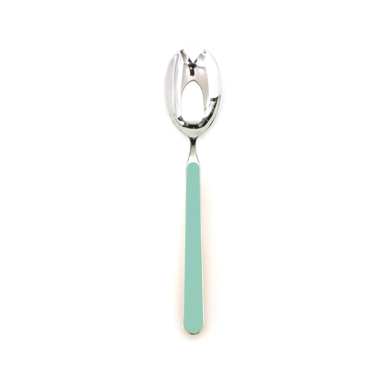 The Fantasia Salad Serving Spoon from Mepra in olive green.