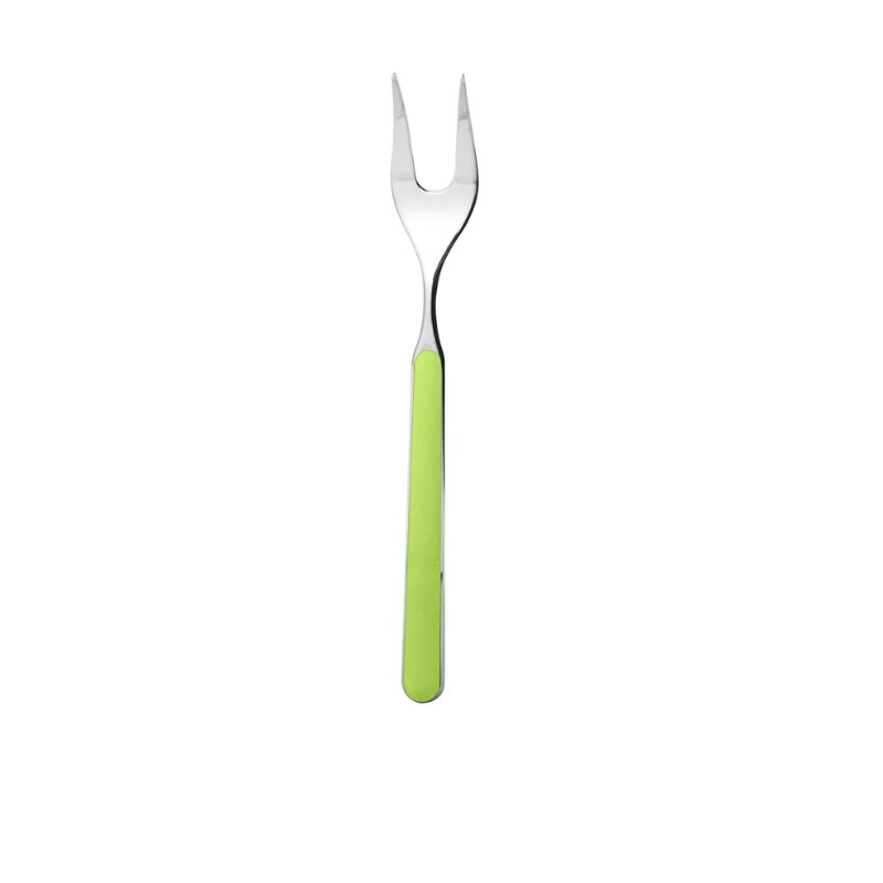 The Fantasia Serving Fork from Mepra in acid green.
