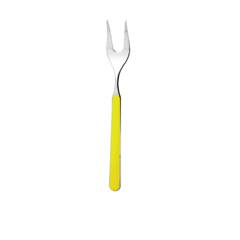 The Fantasia Serving Fork from Mepra in yellow.