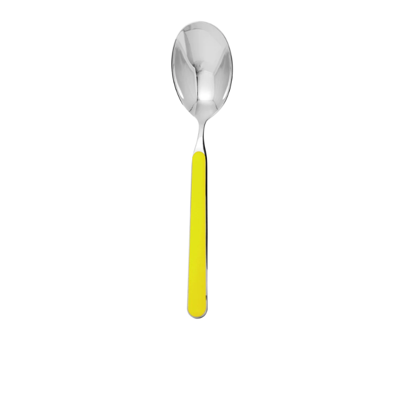 The Fantasia Serving Spoon from Mepra in yellow.