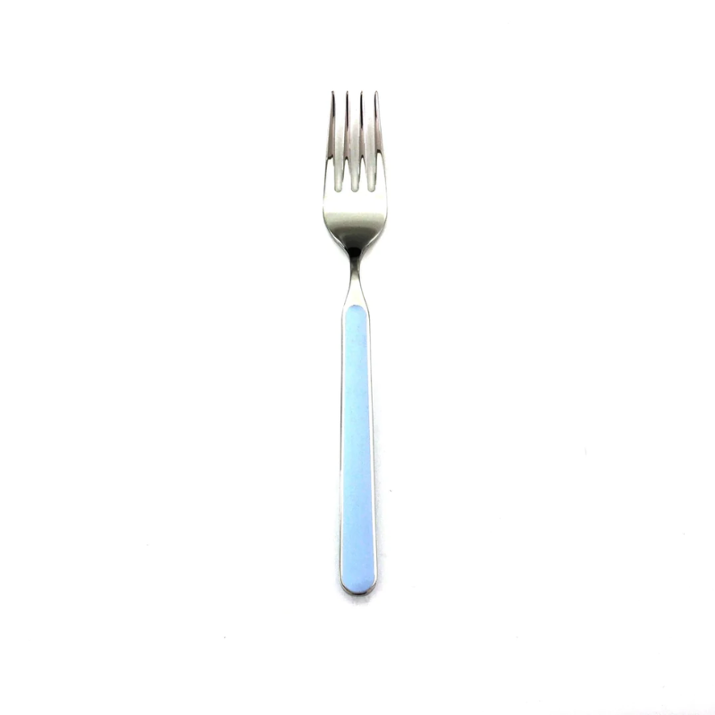 The Fantasia Table Fork from Mepra in light blue.