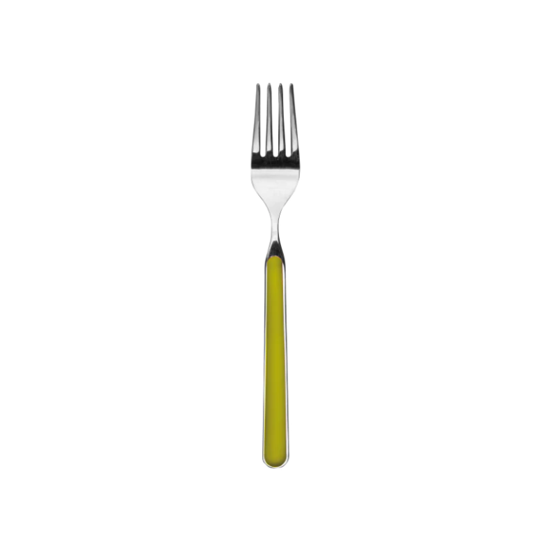 The Fantasia Table Fork from Mepra in olive green.