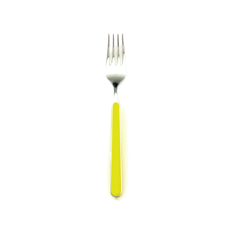 The Fantasia Table Fork from Mepra in yellow.