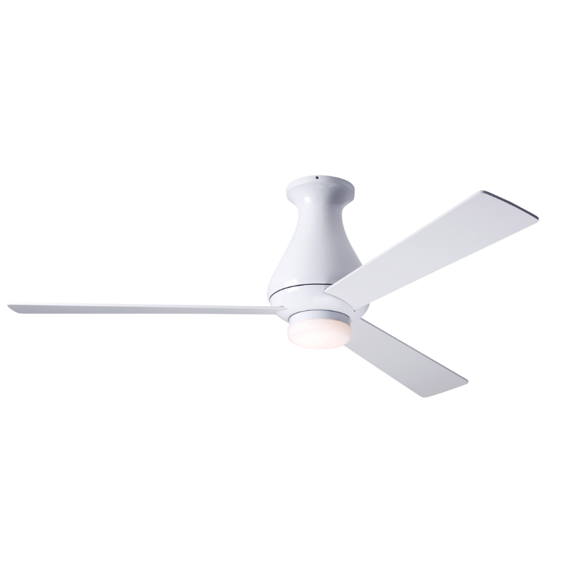 The Altus Flush LED - 52" from The Modern Fan Co. in gloss white with white blades.