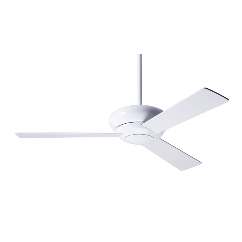 The Altus - 42" from the Modern Fan Co. with the gloss white body and white plywood blades.
