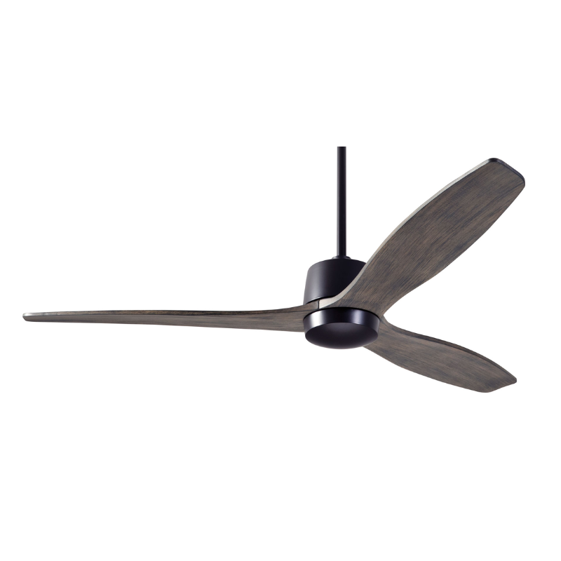 The Arbor DC - 54" ceiling fan by Modern Fan Co. with the dark bronze finish and graywash blades.