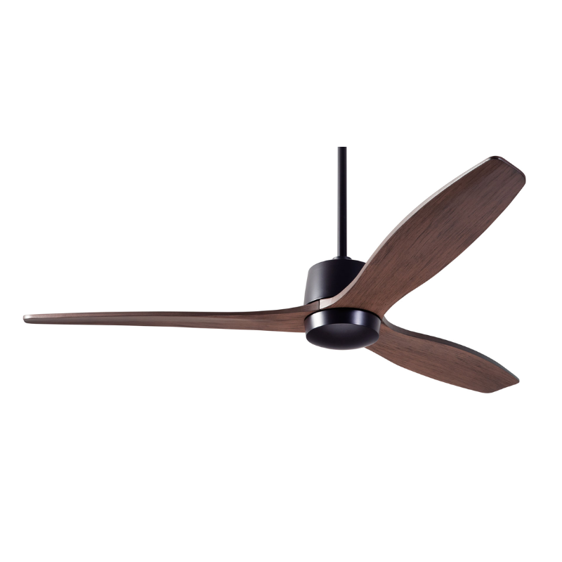 The Arbor DC - 54" ceiling fan by Modern Fan Co. with the dark bronze finish and mahogany blades.