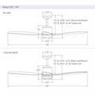 The dimensions for the Arbor DC - 54" ceiling fan by Modern Fan Co.