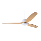 The Arbor DC - 54" ceiling fan by Modern Fan Co. with the gloss white finish and maple blades.