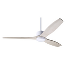 The Arbor DC - 54" ceiling fan by Modern Fan Co. with the gloss white finish and whitewash blades.