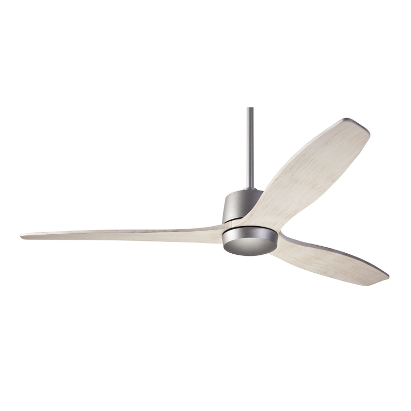 The Arbor DC - 54" ceiling fan by Modern Fan Co. with the graphite finish and whitewash blades.