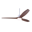 The Arbor DC LED - 54" ceiling fan by Modern Fan Co. with the gloss white body and mahogany blades.