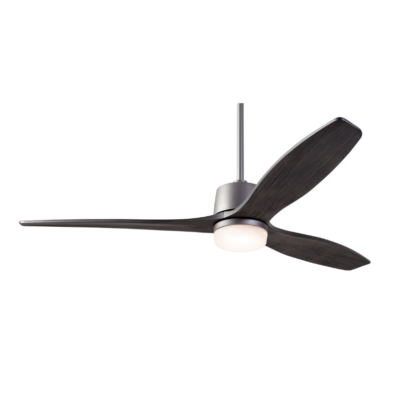 The Arbor DC LED - 54" ceiling fan by Modern Fan Co. with the graphite body and ebony blades.