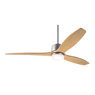 The Arbor DC LED - 54" ceiling fan by Modern Fan Co. with the graphite body and maple blades.