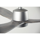 The Arbor DC LED - 54" ceiling fan by Modern Fan Co. in a close up shot showing the detail of the solid wood blades that come with the fan.