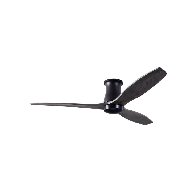 The Arbor Flush DC - 54" ceiling fan from The Modern Fan Co. with the dark bronze body and ebony blades.