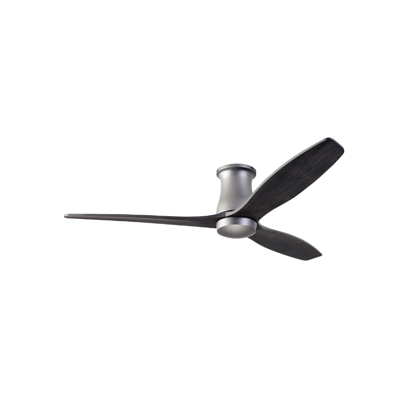 The Arbor Flush DC - 54" ceiling fan from The Modern Fan Co. with the graphite body and ebony blades.