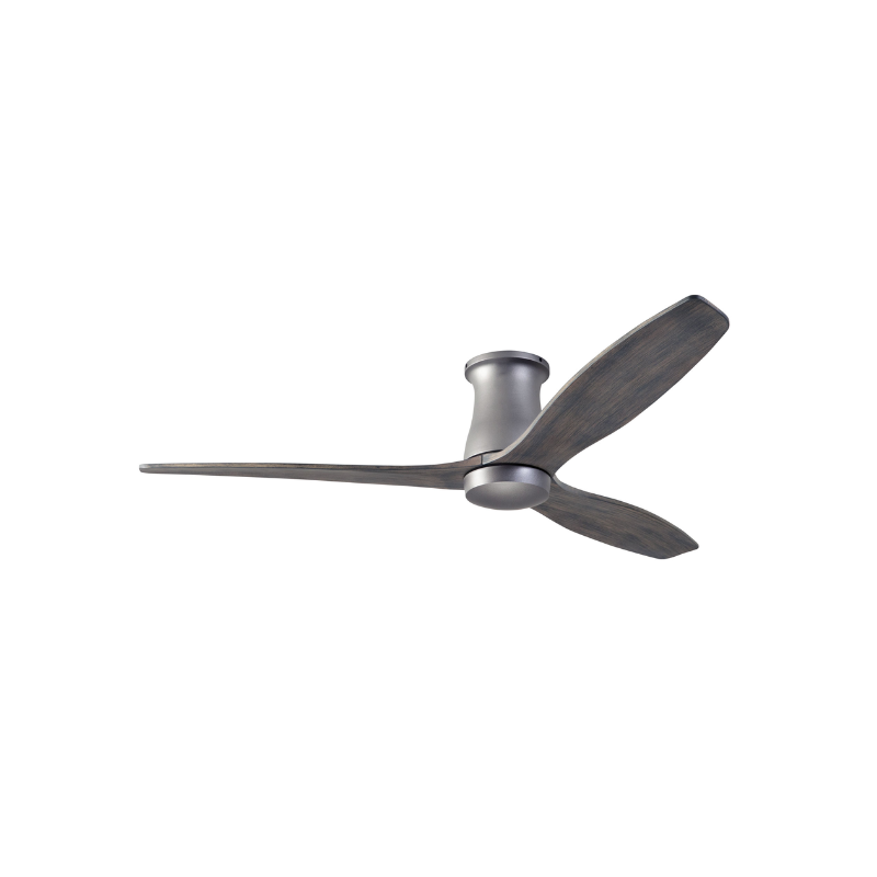 The Arbor Flush DC - 54" ceiling fan from The Modern Fan Co. with the graphite body and graywash blades.