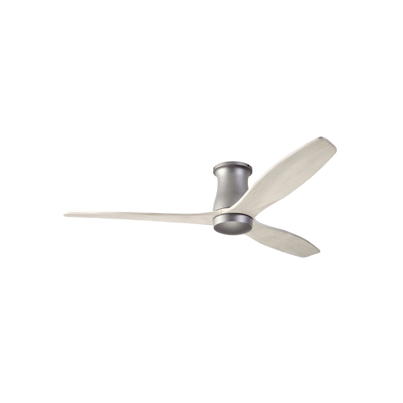 The Arbor Flush DC - 54" ceiling fan from The Modern Fan Co. with the graphite body and whitewash blades.