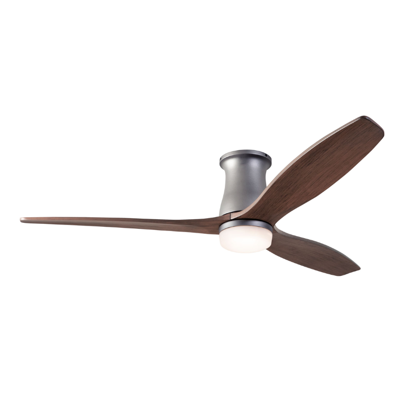 The Arbor Flush DC LED - 54" from Modern Fan Co. with the graphite body and mahogany blades.