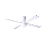 The Ball Flush ceiling fan from Modern Fan Co. with a 52" blade with a gloss white body with white color blades.