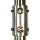 A down rod coupler from The Modern Fan Co. in bright nickel.