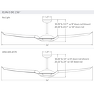 The dimensions of the IC/Air3 DC - 56″ from the Modern Fan Co. 
