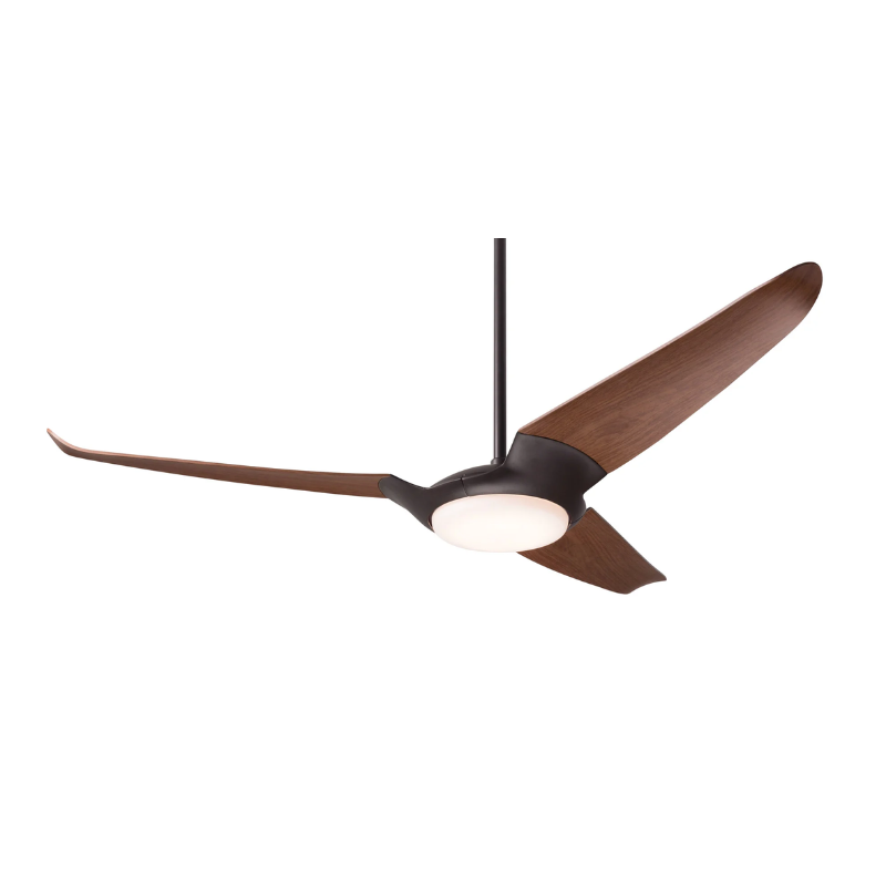 The IC/Air3 DC - 56″ from Modern Fan Co. with the LED option. Shown is the dark bronze body and mahogany blades.