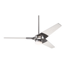 The Torsion 17W LED - 52" ceiling fan from The Modern Fan Co. with the bright nickel body finish and whitewash blades.