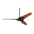 The Torsion 17W LED - 52" ceiling fan from The Modern Fan Co. with the dark bronze body finish and mahogany blades.
