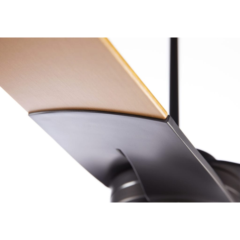 A close up on the plywood blades of the Torsion 17W LED - 52" ceiling fan from The Modern Fan Co.