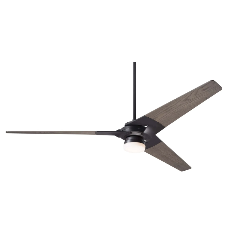 The Torsion 17W LED - 62" by Modern Fan Co. with the dark bronze body and graywash blades.