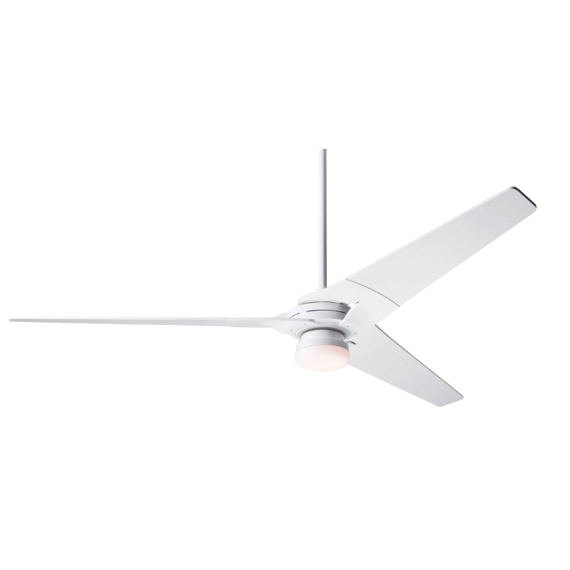 The Torsion 17W LED - 62" by Modern Fan Co. with the gloss white body and white blades.