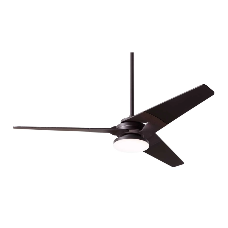 The Torsion 20W LED - 52" from The Modern Fan Co. Shown is the dark bronze body and black blades.