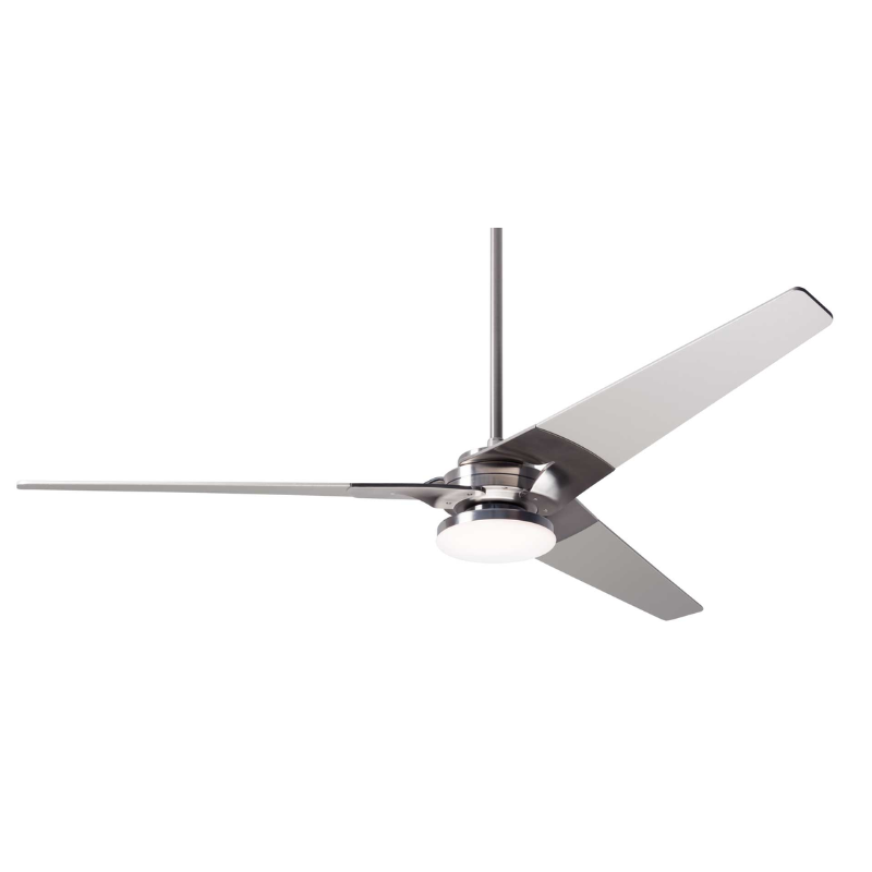 From Modern Fan Co. the Torsion 20W LED - 62" with the bright nickel body and nickel blades.