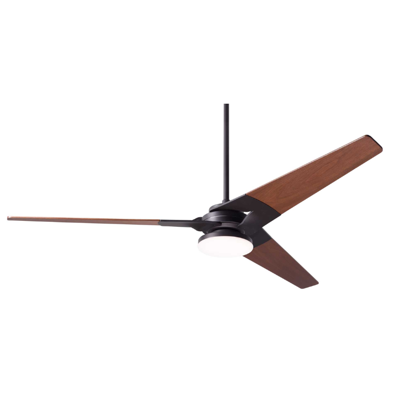 From Modern Fan Co. the Torsion 20W LED - 62" with the dark bronze body and mahogany blades.