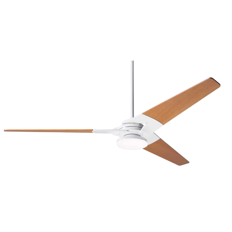 From Modern Fan Co. the Torsion 20W LED - 62" with the gloss white body and maple blades.