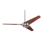 The Torsion - 52" from The Modern Fan Co. with bright nickel body and mahogany plywood blades.
