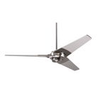 The Torsion - 52" from The Modern Fan Co. with bright nickel body and nickel plywood blades.